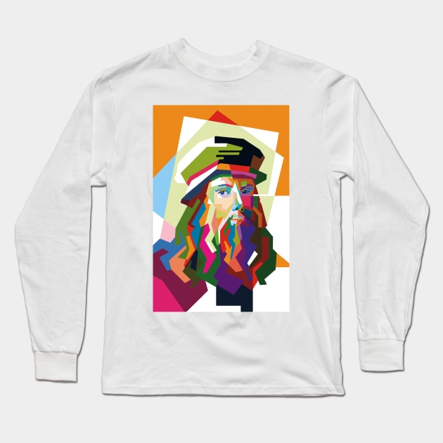 WPAP-leonardo da vinci Long Sleeve T-Shirt by pucil03